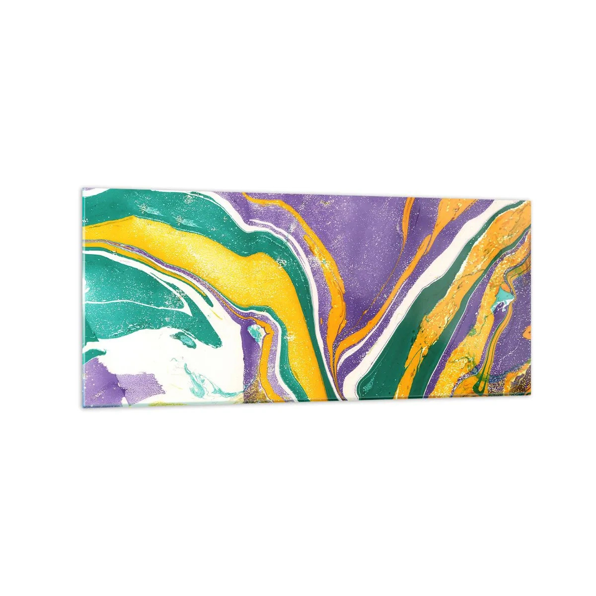 Quadro em vidro - Ondas de cor - 120x50 cm