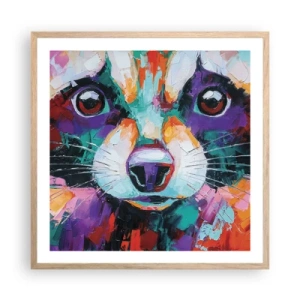 Pôster com moldura de carvalho claro - Apenas boas emoções - 60x60 cm