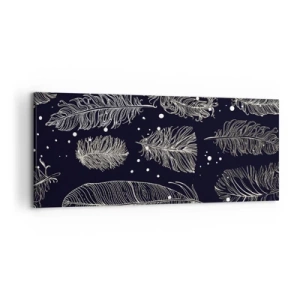 Quadro em tela - Rendas de penas - 120x50 cm
