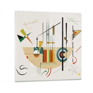Quadro em vidro - E o mundo ri - 70x70 cm