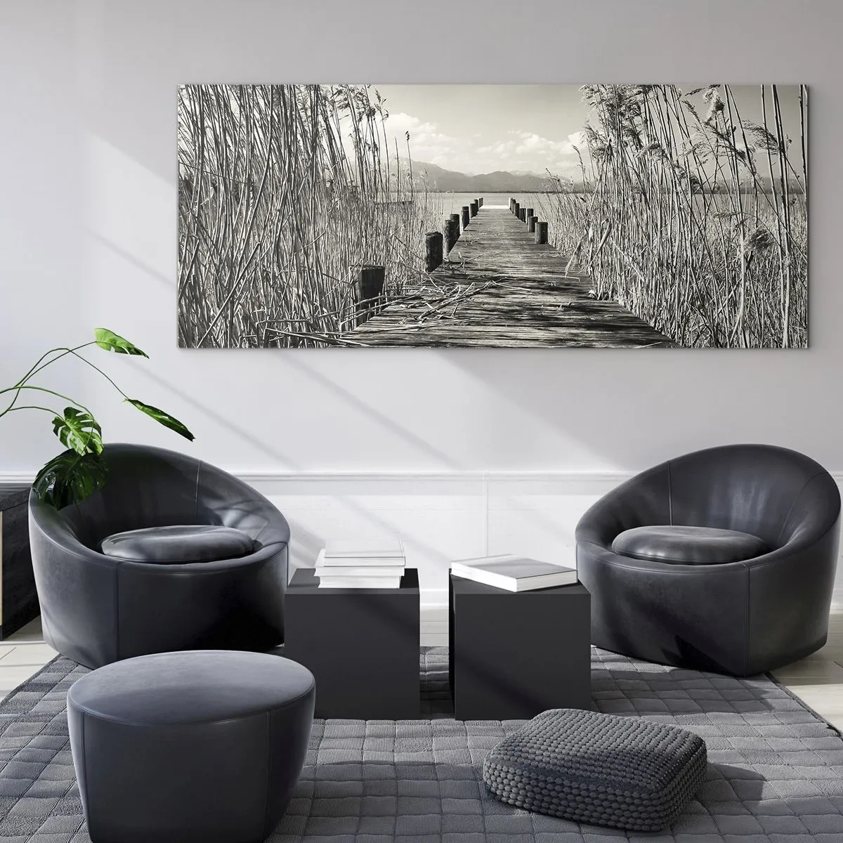 Quadro em vidro - No silêncio da relva - 90x30 cm