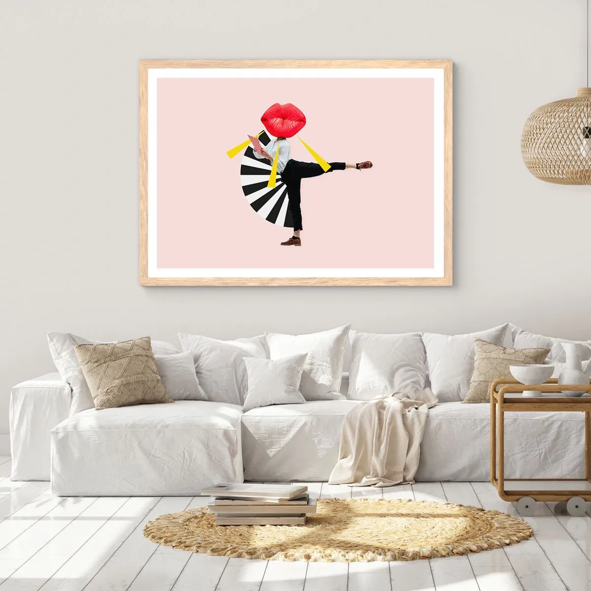 Pôster com moldura de carvalho claro - Arte pop surreal - 70x50 cm