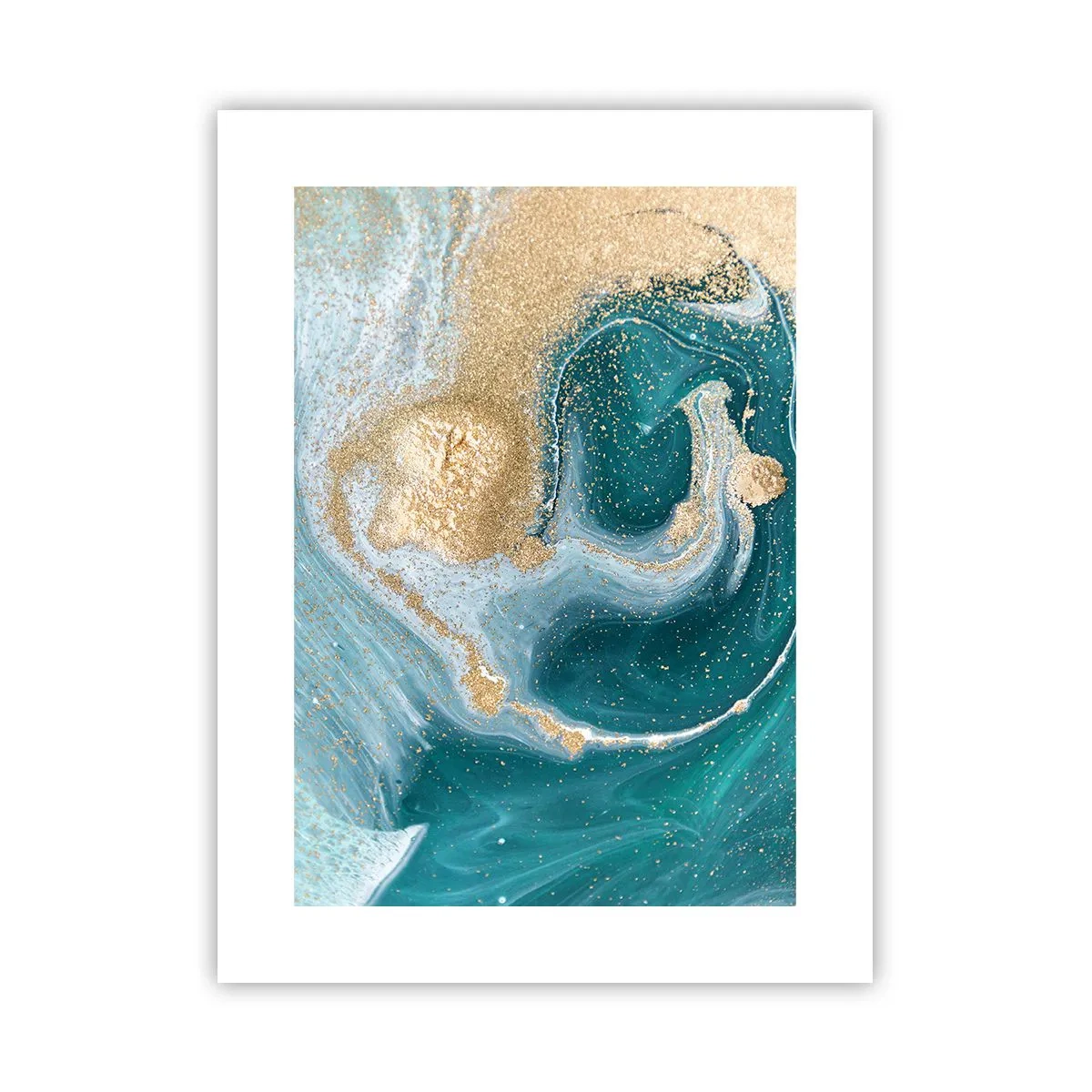 Pôster - Um vórtice de ouro e turquesa - 30x40 cm