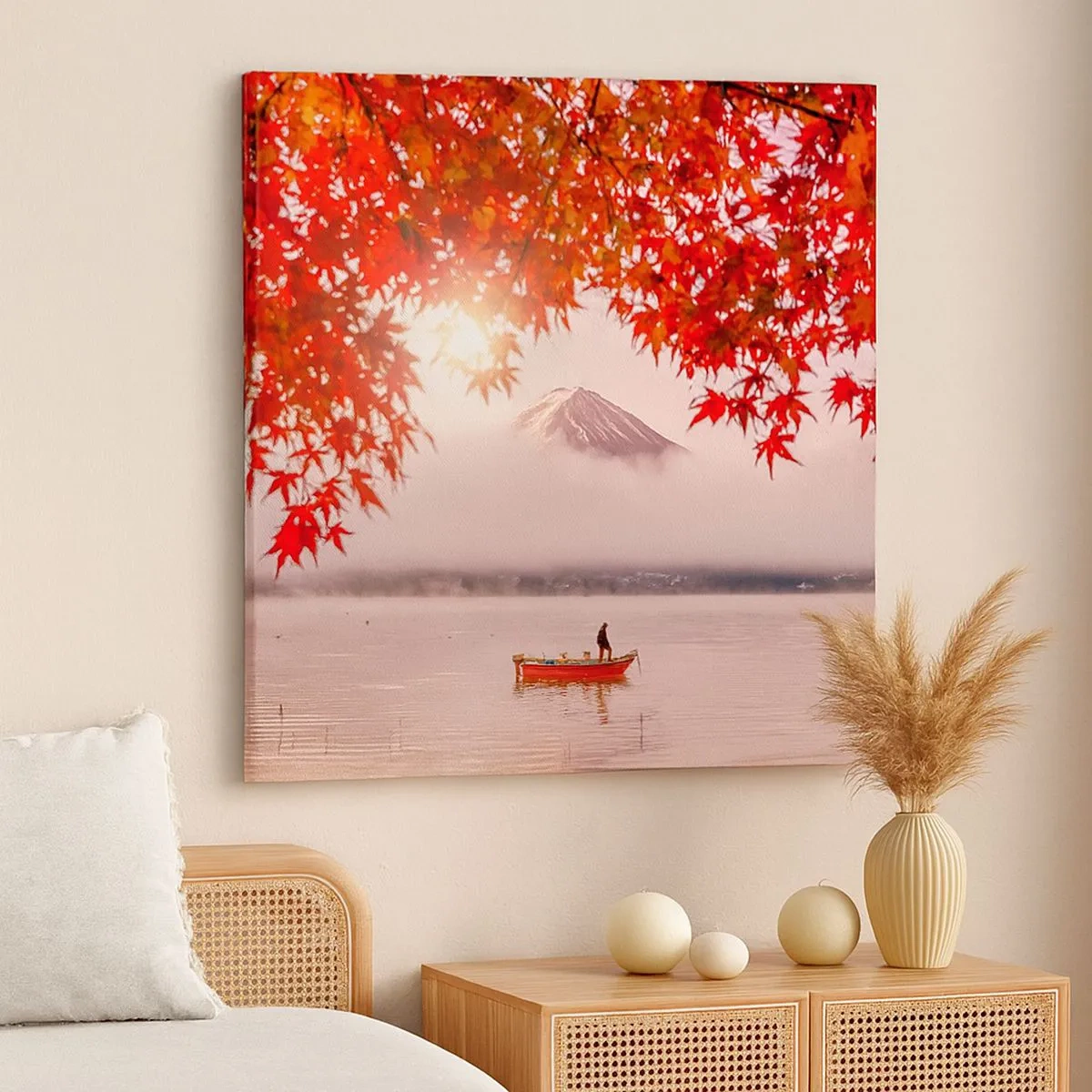 Quadro em tela - No clima japonês - 30x30 cm