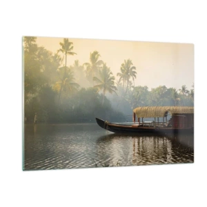 Quadro em vidro - Casa no rio - 120x80 cm
