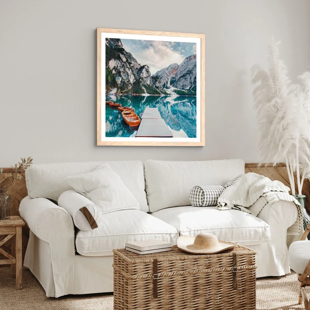 Pôster com moldura de carvalho claro - Vamos mostrar-lhe a beleza - 60x60 cm