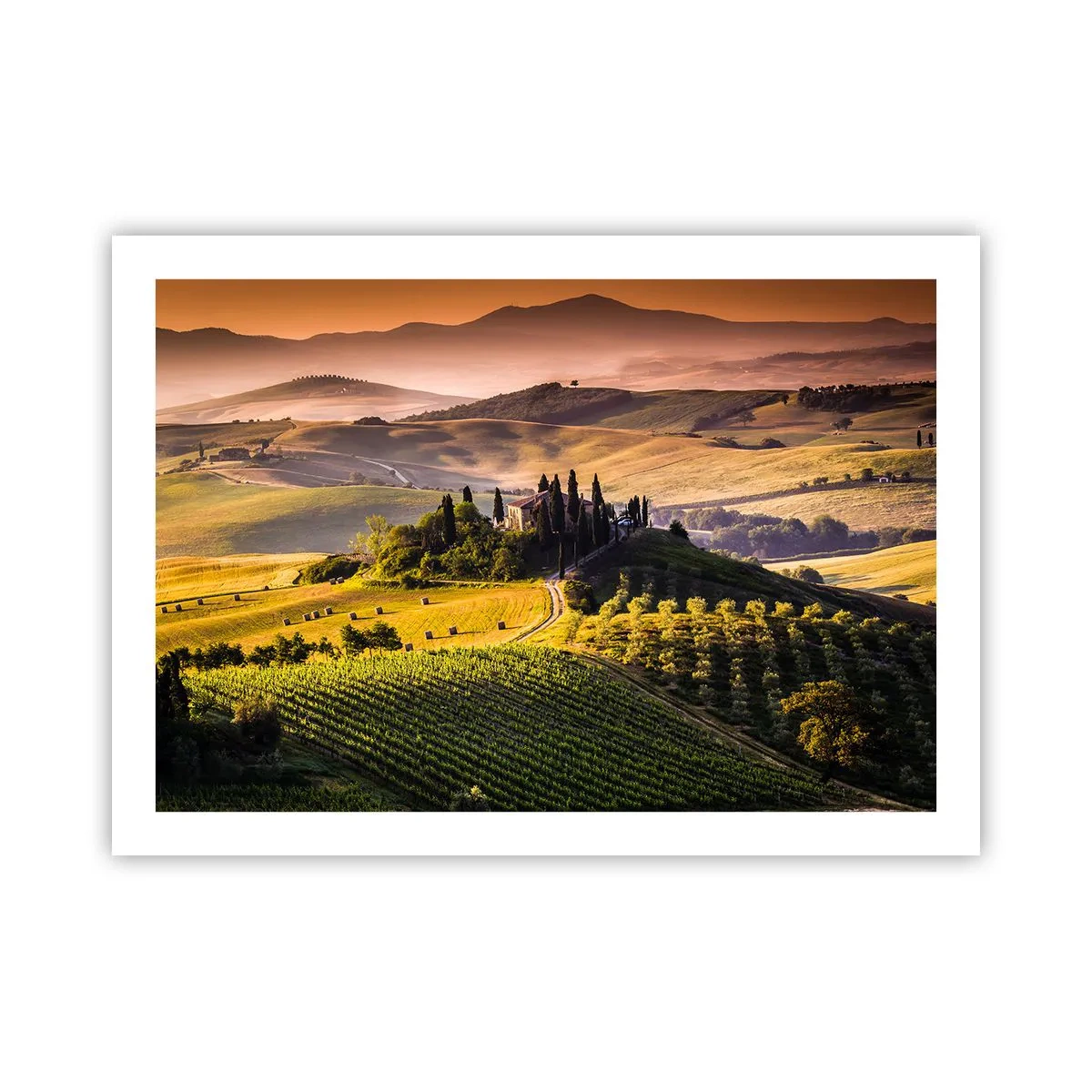 Pôster - Arcádia - Paisagem toscana - 70x50 cm