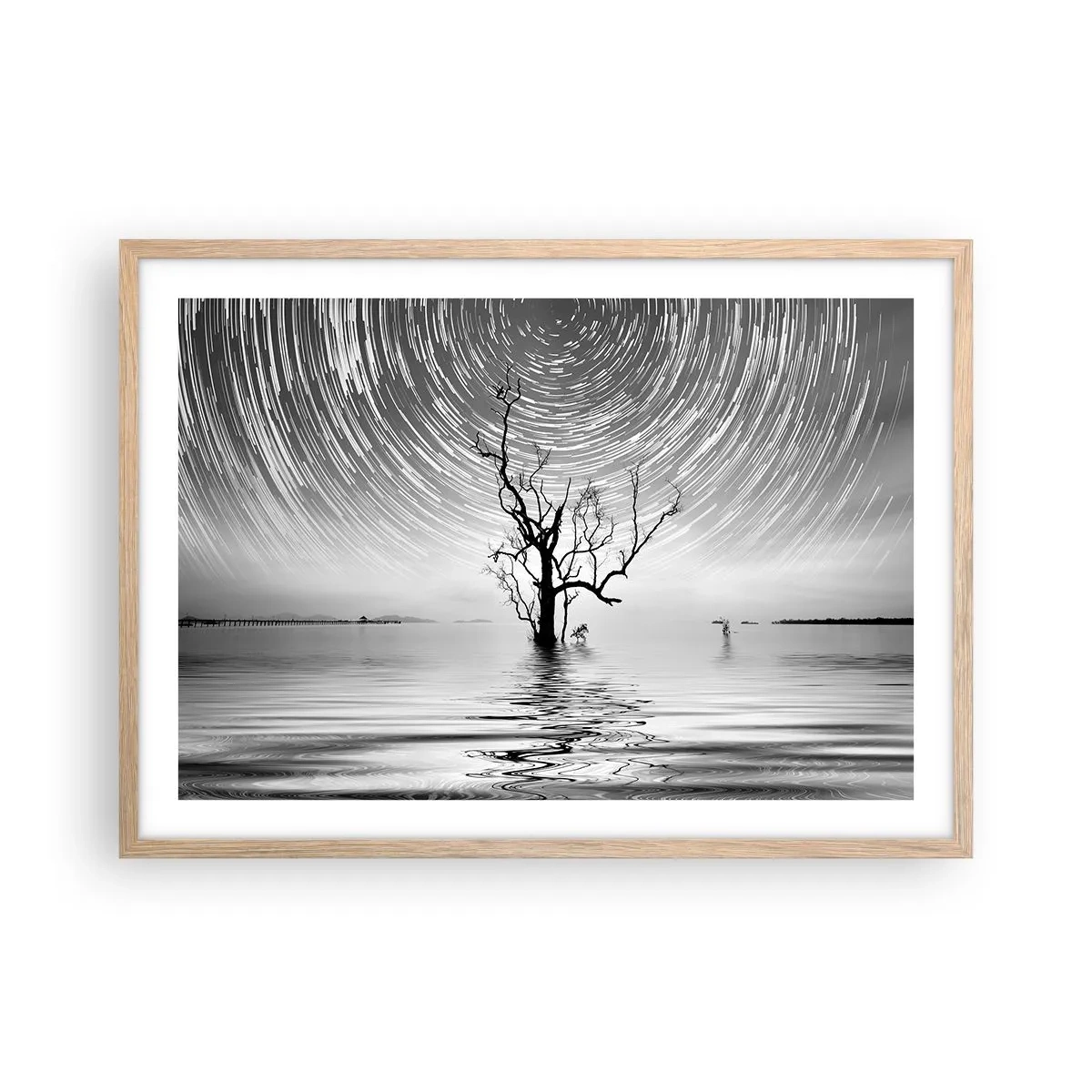 Pôster com moldura de carvalho claro - Sinfonia da natureza - 70x50 cm