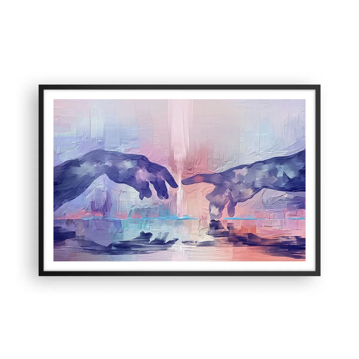 Pôster com moldura preta - Faísca divina da vida - 91x61 cm