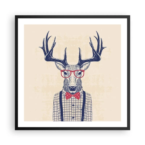 Pôster com moldura preta - Extravagância engraçada - 60x60 cm