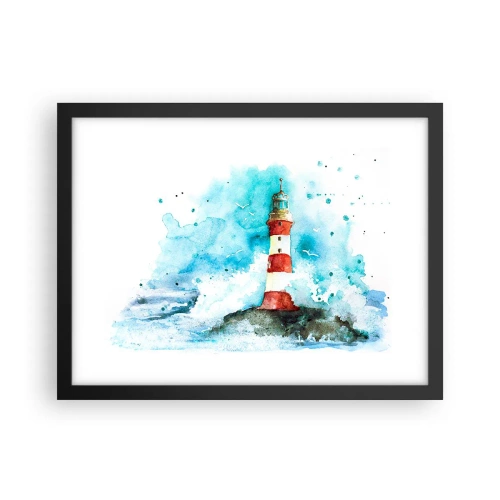 Pôster com moldura preta - Unidade dos elementos da natureza - 40x30 cm