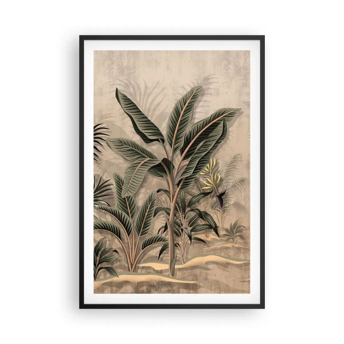 Pôster com moldura preta - Gravura em estilo colonial - 61x91 cm