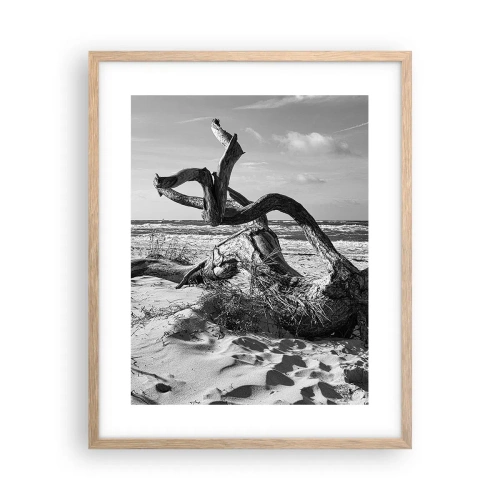 Pôster com moldura de carvalho claro - Escultura do mar - 40x50 cm