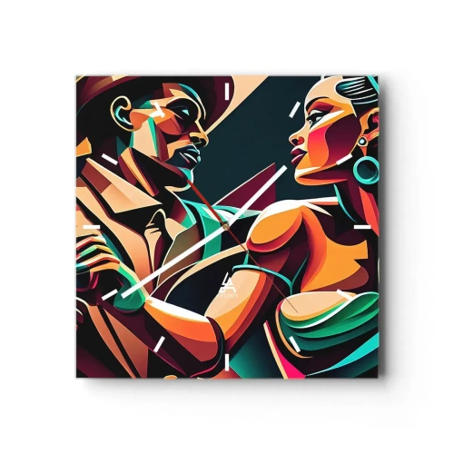 Relógio de parede - Relógio em vidro - No ritmo do coração - 30x30 cm