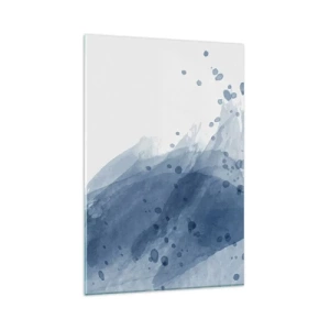 Quadro em vidro - Tule azul - 80x120 cm
