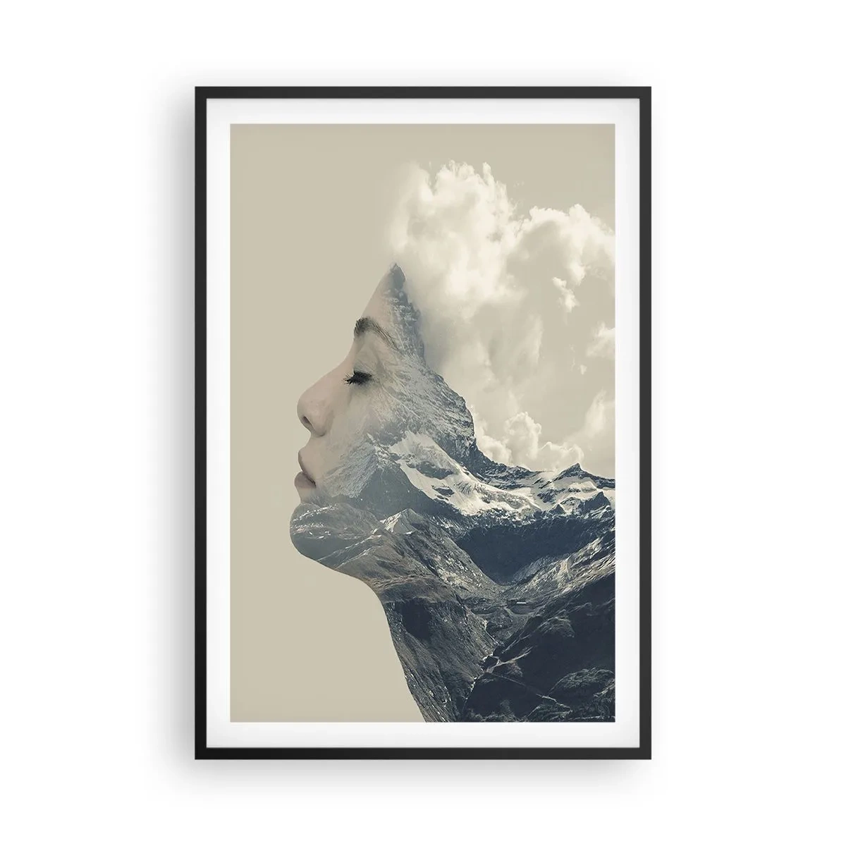 Pôster com moldura preta - A beleza dos elementos da natureza - 61x91 cm