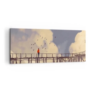 Quadro em tela - Saudade azul - 100x40 cm