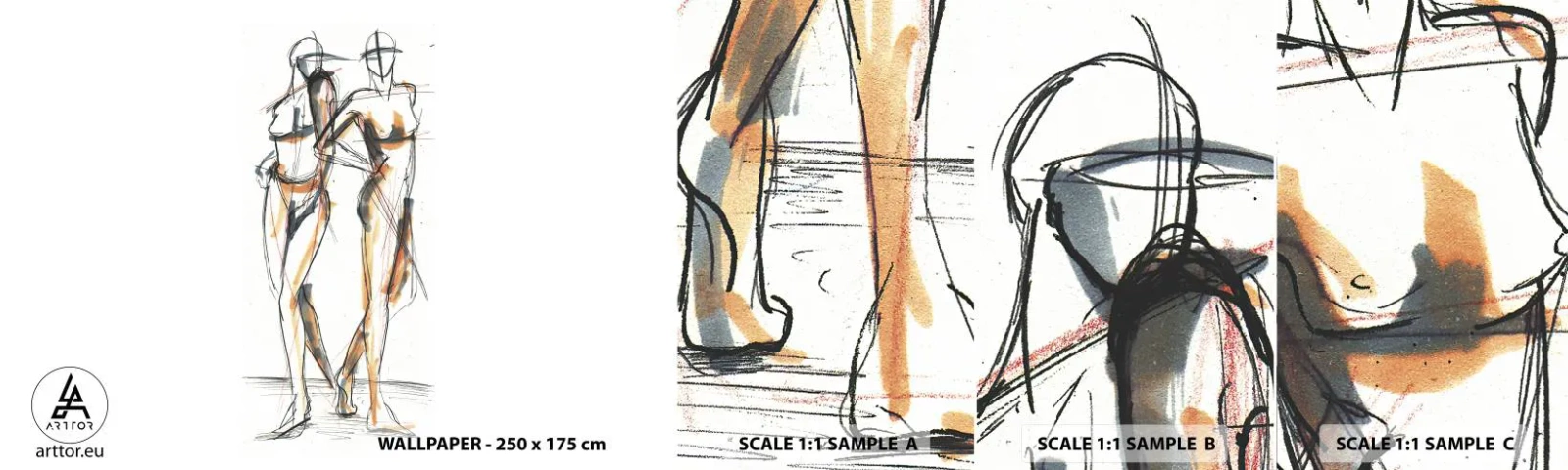 Amostra de Papel de Parede Standard Eco - Um estudo do encanto - Gráficos, Moda, Arte Moderna - 100x30 cm