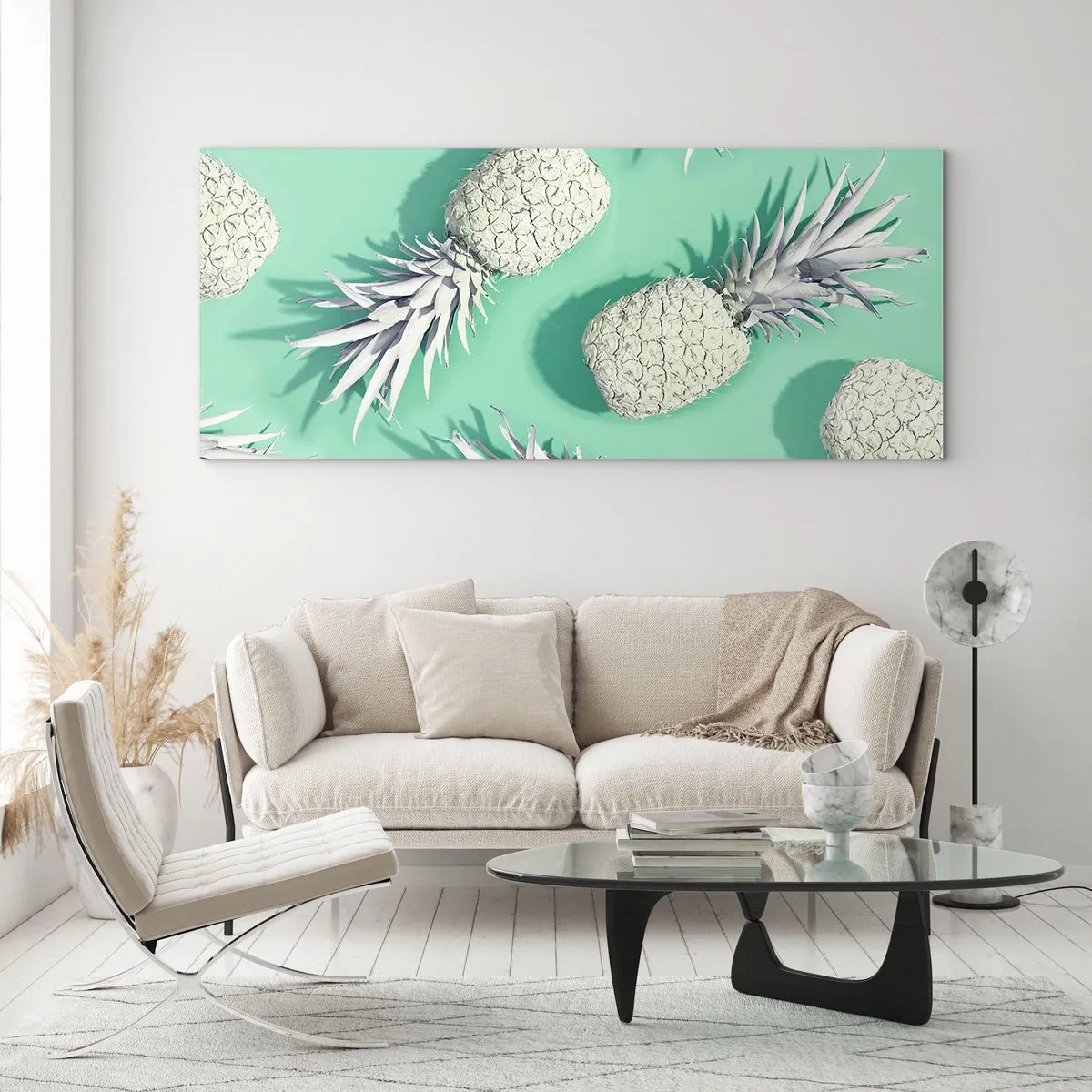 Quadro em vidro - Vão muito bem com a hortelã - 160x50 cm