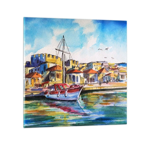 Quadro em vidro - Tarde de arco-íris - 30x30 cm