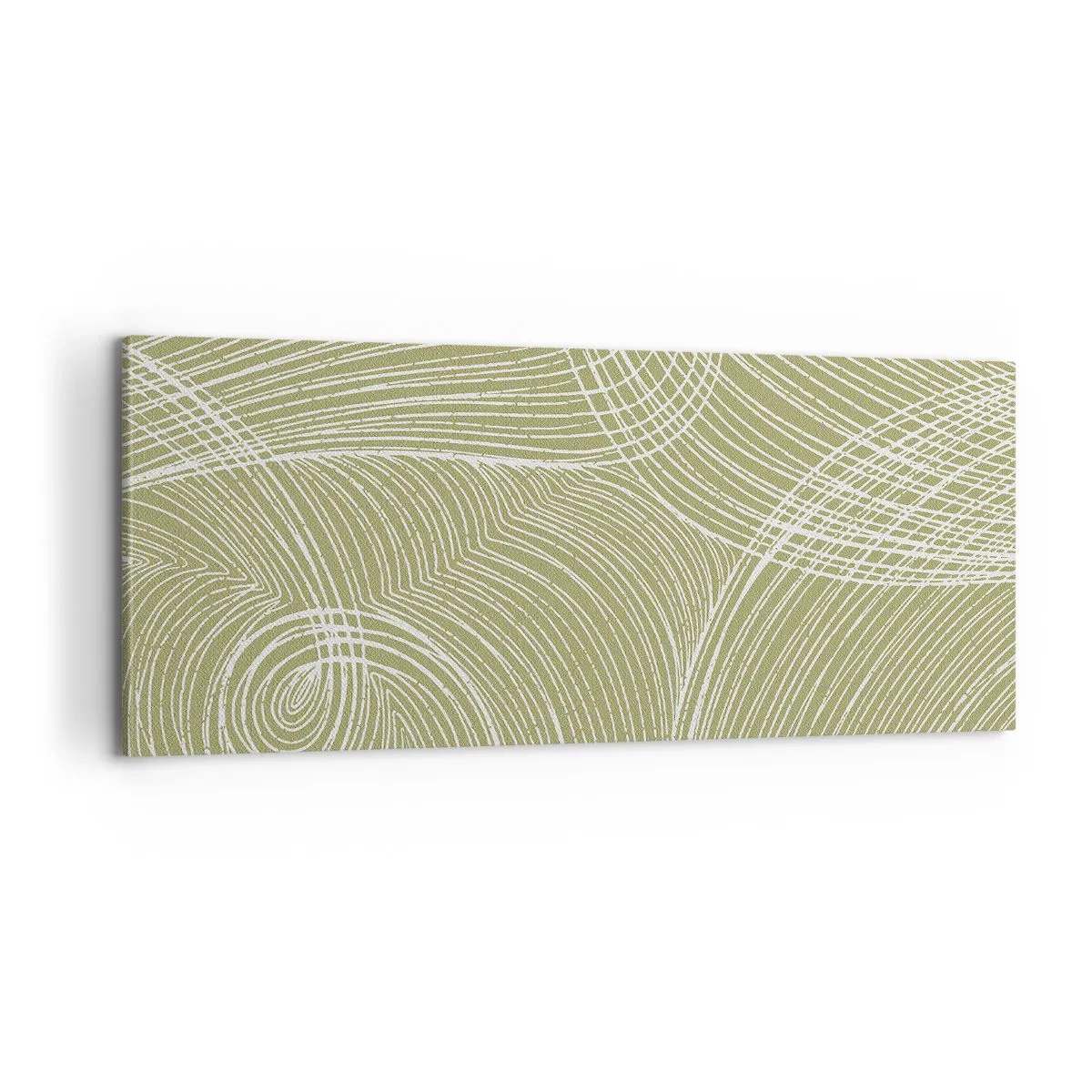 Quadro em tela - Abstração intrincada em branco - 100x40 cm