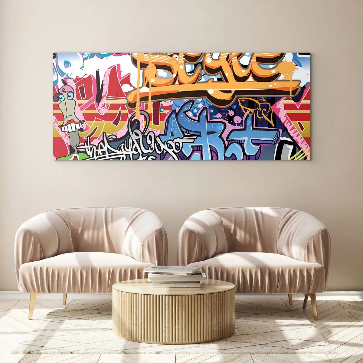 Quadro em vidro - Murais, murais, murais... - 100x40 cm