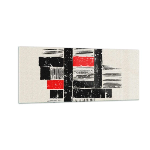 Quadro em vidro - Vermelho e preto - 100x40 cm