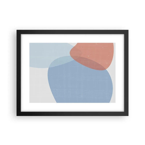 Pôster com moldura preta - Relacionamentos pastel - 40x30 cm