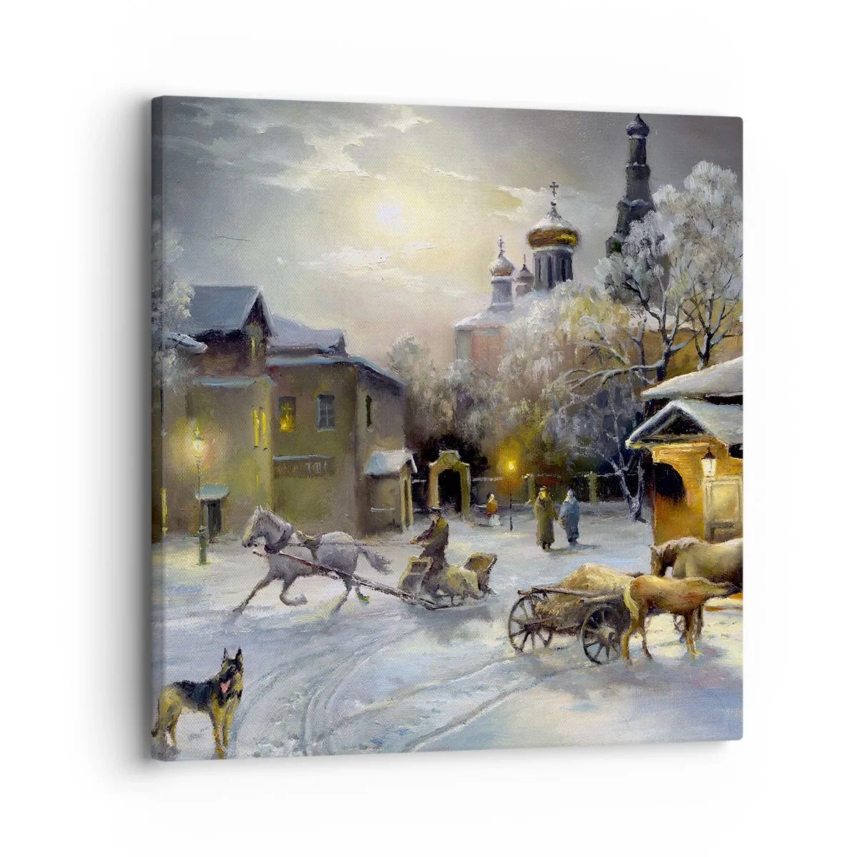 Quadro em tela - A magia do inverno russo - 30x30 cm
