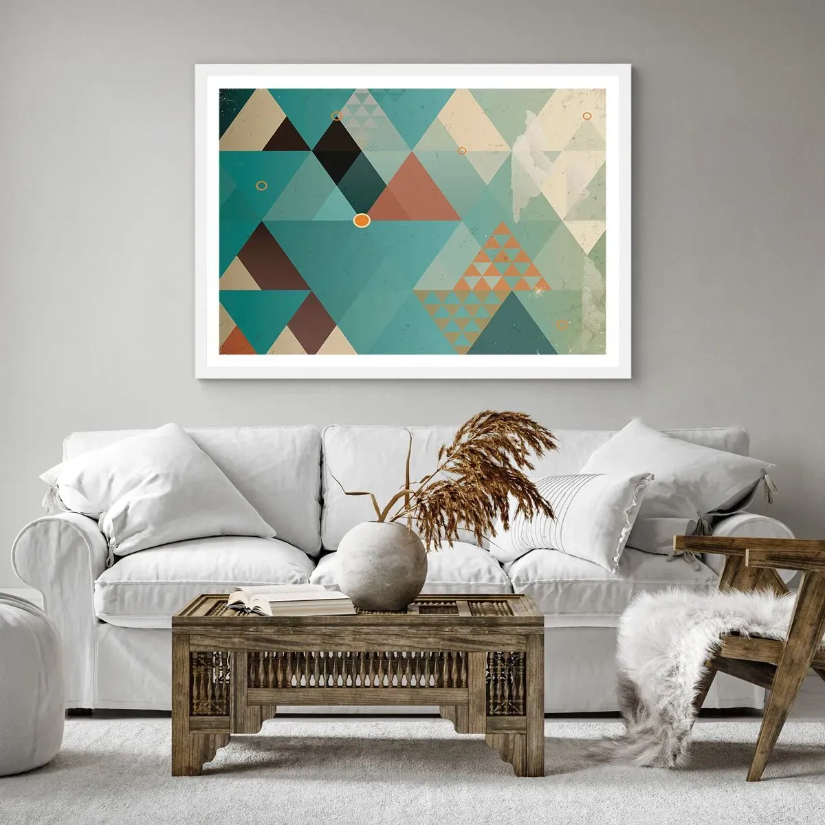 Pôster em moldura branca - A unidade de muitos, os muitos da unidade - 100x70 cm