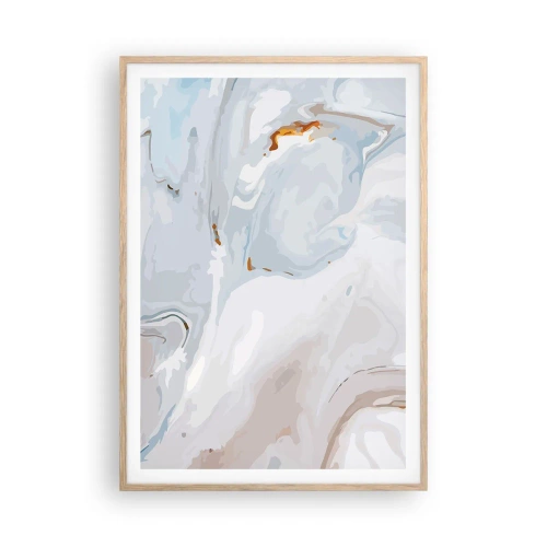 Pôster com moldura de carvalho claro - Branco elevado - 70x100 cm