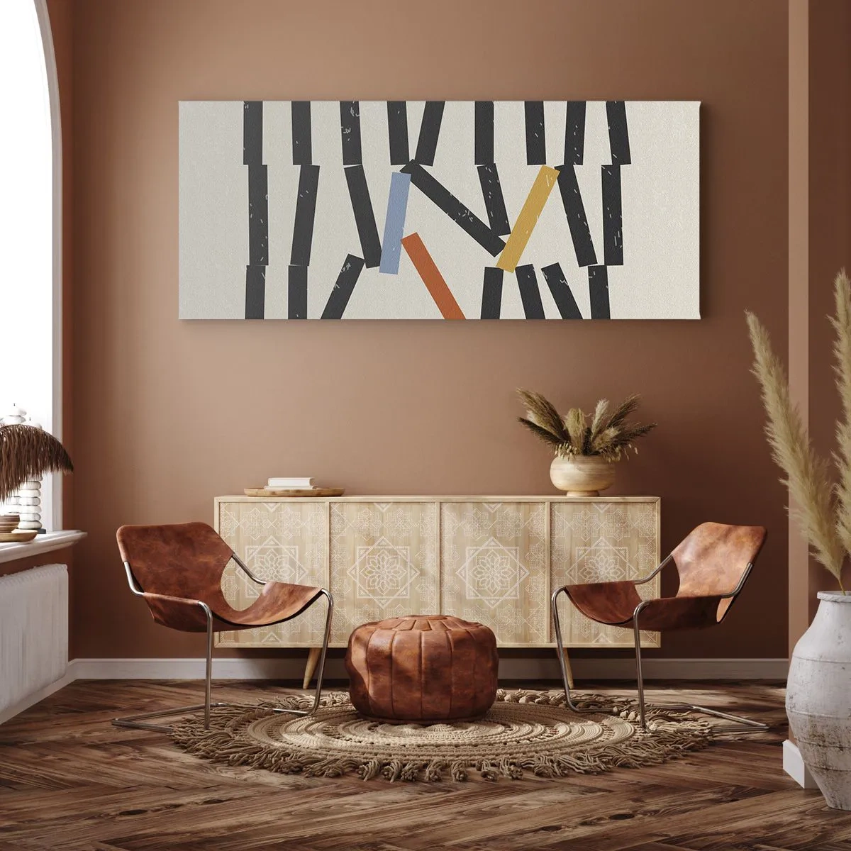 Quadro em tela - Dominó – composição - 100x40 cm