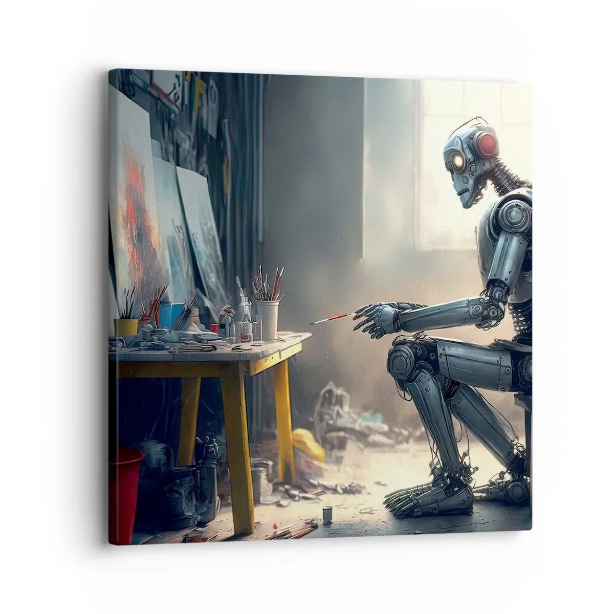 Quadro em tela - O ato de criação - 30x30 cm