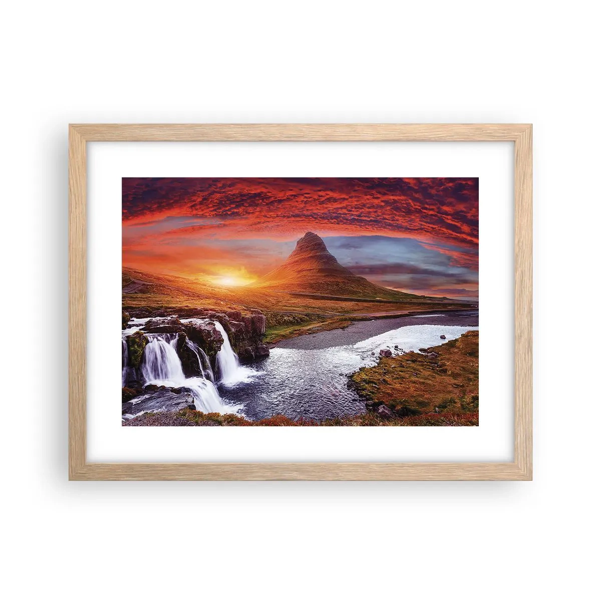 Pôster com moldura de carvalho claro - A vista da Terra Média - 40x30 cm