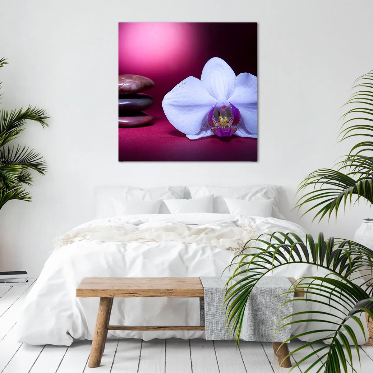 Quadro em tela - O estudo do frescor em roxo - 60x60 cm