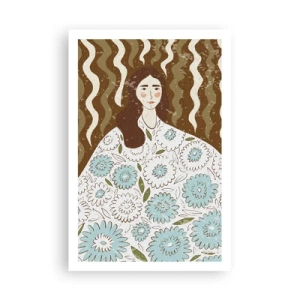 Pôster - Retrato em um manto floral - 61x91 cm