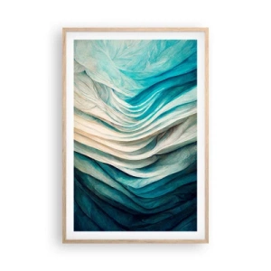 Pôster com moldura de carvalho claro - Insaciabilidade azul - 61x91 cm