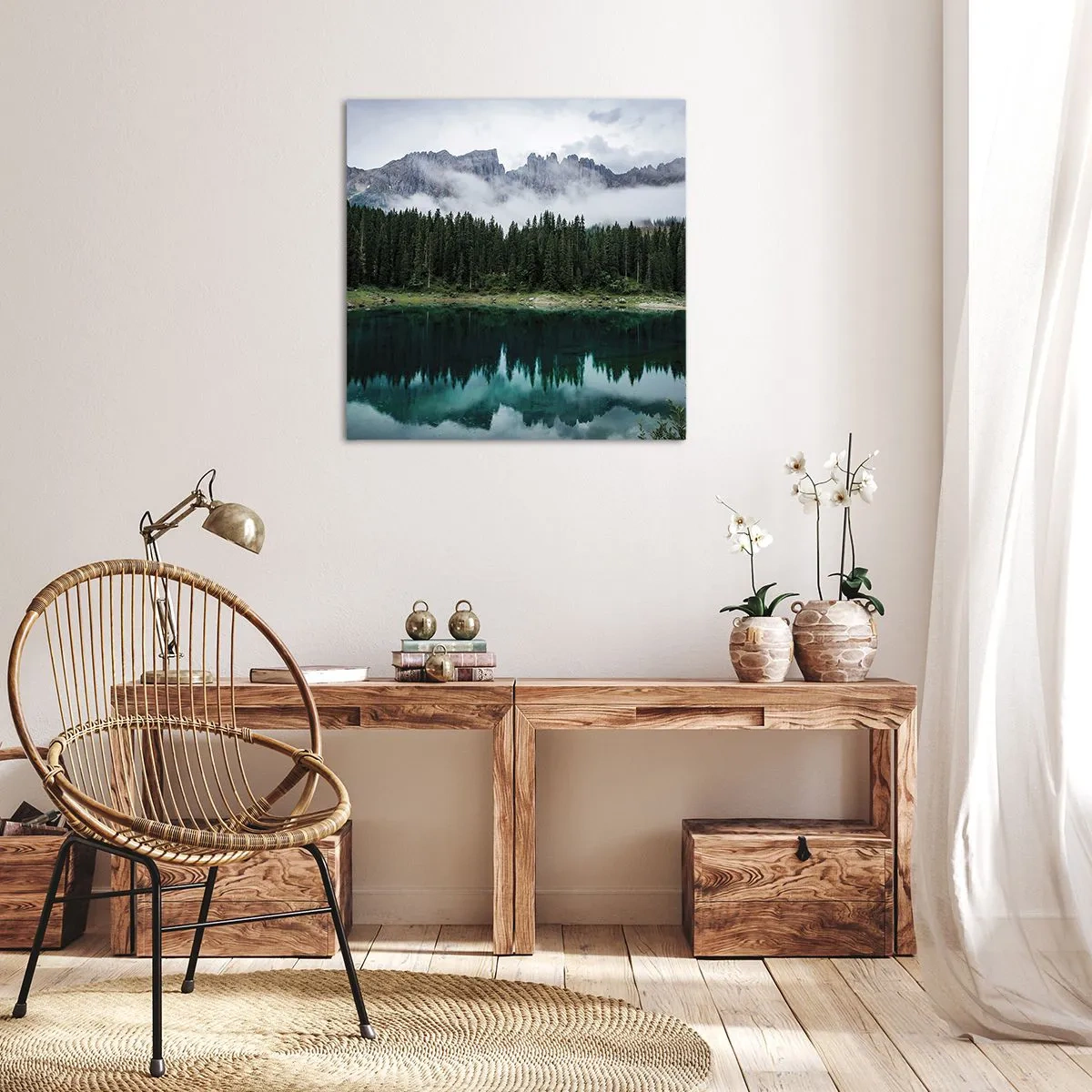 Quadro em tela - Calma, silêncio, não vamos acordar a água... - 40x40 cm