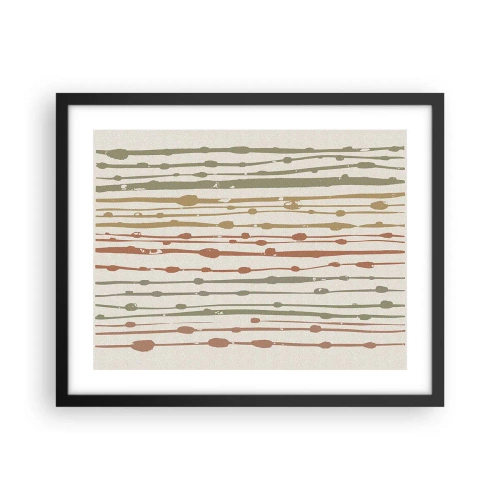 Pôster com moldura preta - Notação musical de cores - 50x40 cm