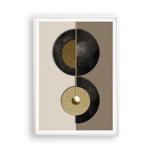 Pôster em moldura branca - Variações ao redor do círculo - 70x100 cm