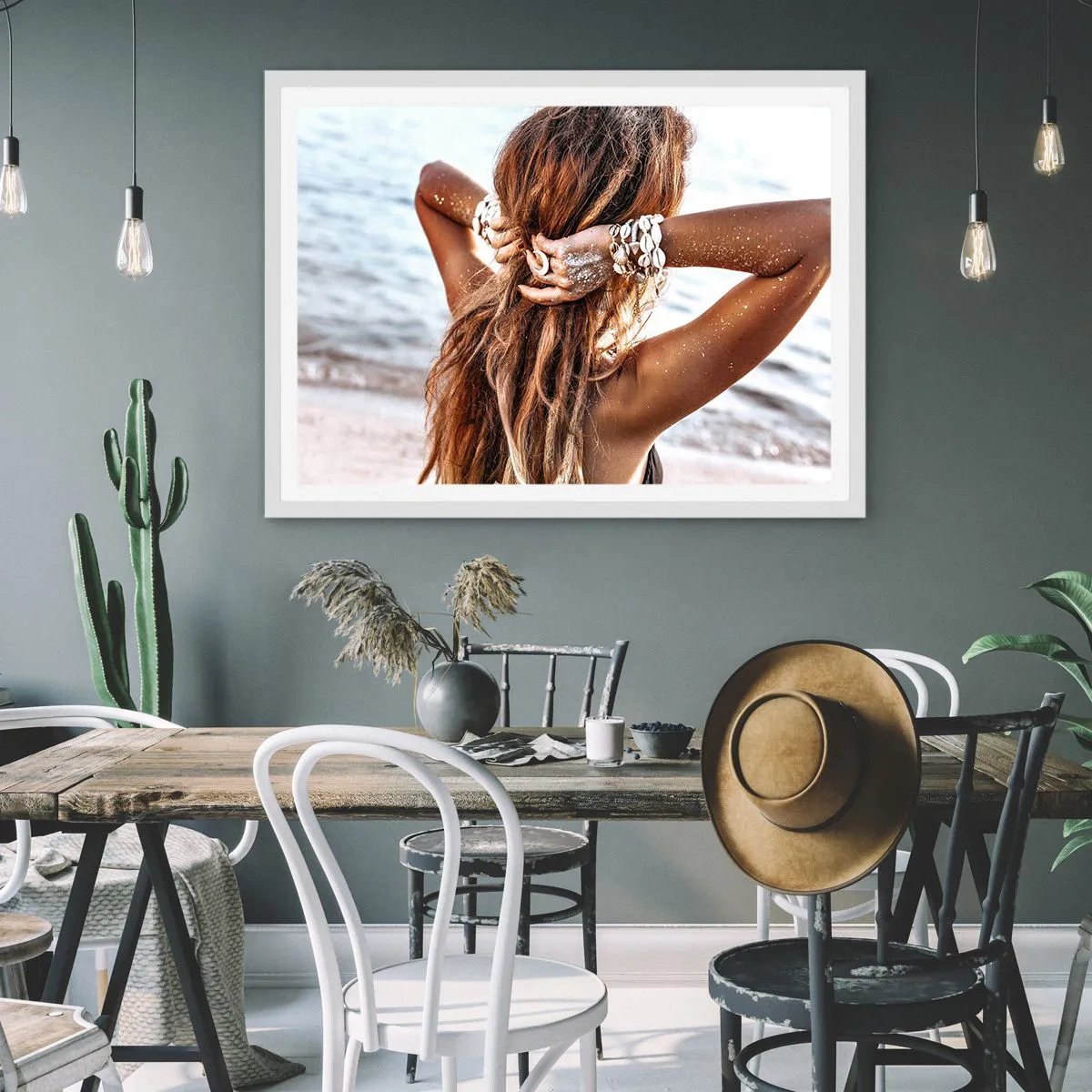 Pôster em moldura branca - Irmã da água e do sol - 70x50 cm