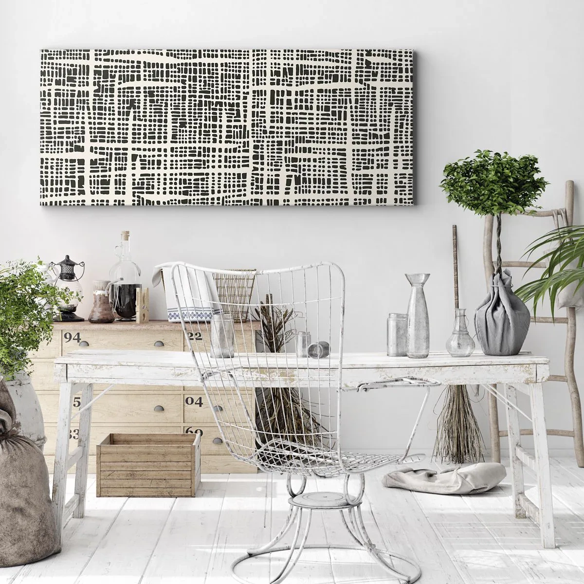 Quadro em tela - Uma composição tecida - 160x50 cm