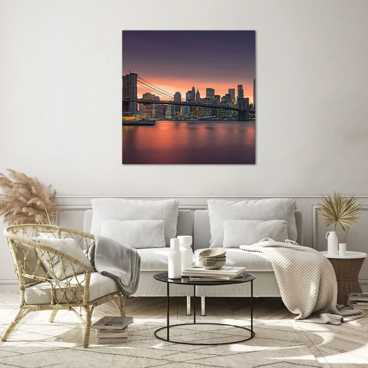 Quadro em vidro - Imersa no silêncio lilás - 40x40 cm