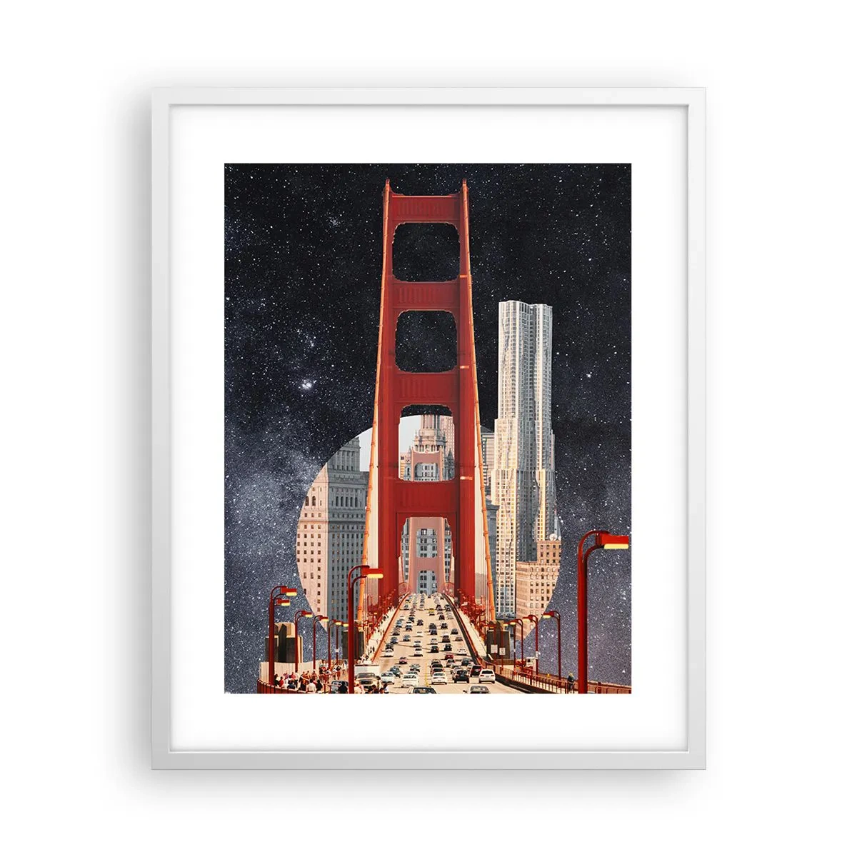 Pôster em moldura branca - Sempre no centro - 40x50 cm