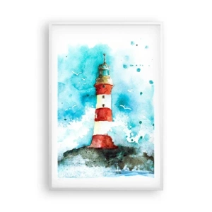 Pôster em moldura branca - Unidade dos elementos da natureza - 61x91 cm