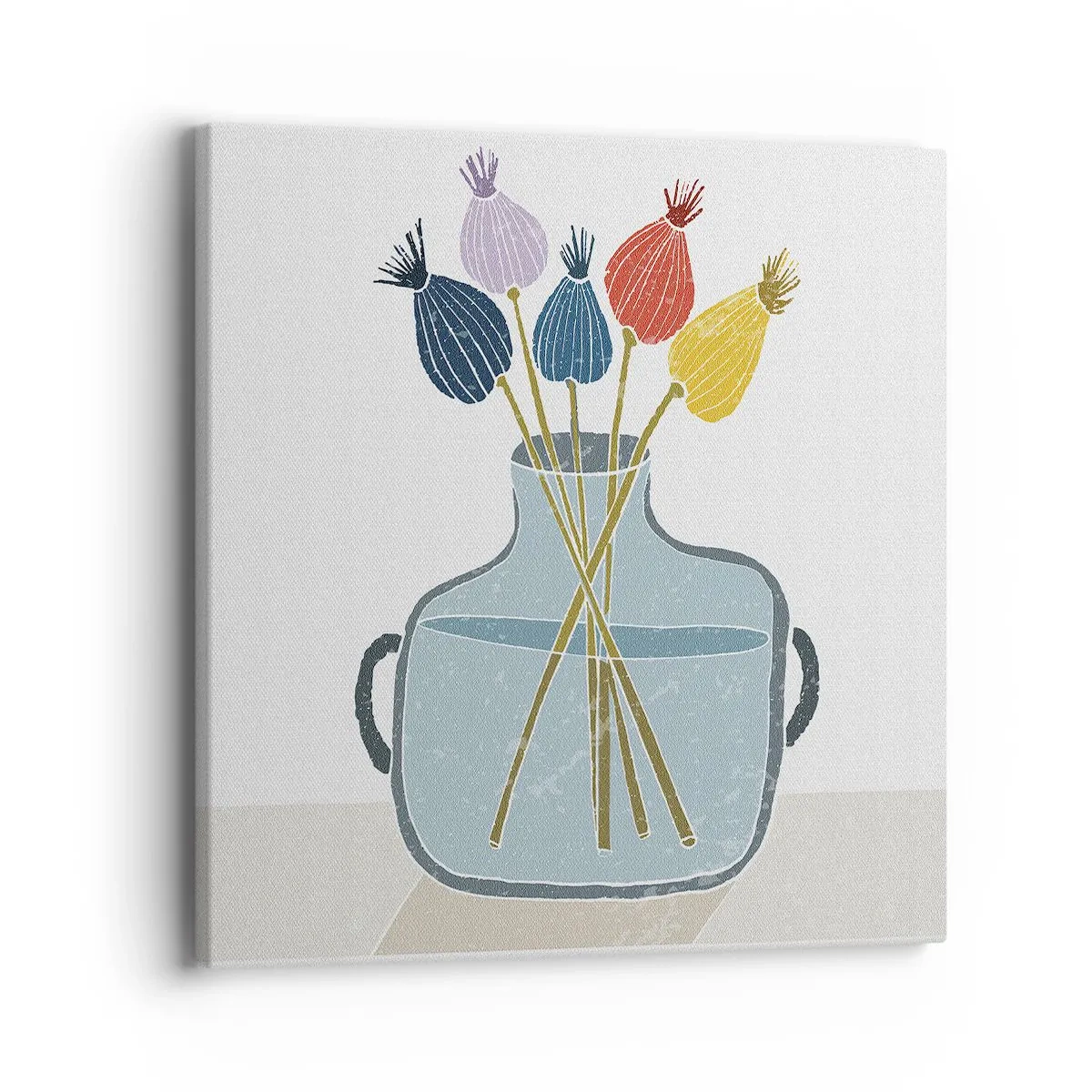 Quadro em tela - Como semeou a papoula - 40x40 cm