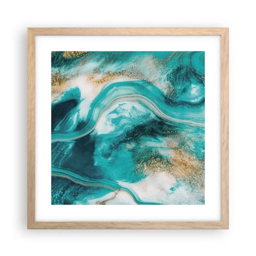 Pôster com moldura de carvalho claro - Rio do Ouro - 40x40 cm