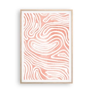 Pôster com moldura de carvalho claro - No labirinto de corais - 70x100 cm