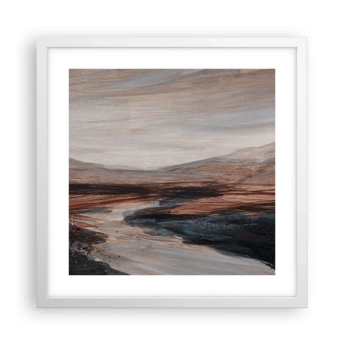 Pôster em moldura branca - Um vale tranquilo - 40x40 cm
