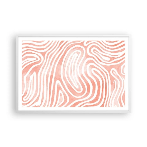 Pôster em moldura branca - No labirinto de corais - 91x61 cm